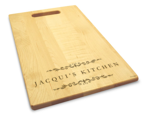 Classic Filigree 10x16 Handle Monogram Cutting Board