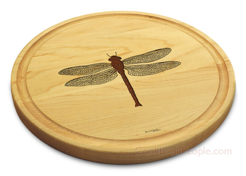 Dragonfly 10in Circle Maple Cutting Board with Juice Groove