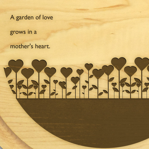 Garden Love 10in Round Maple Cutting Board with Juice Groove