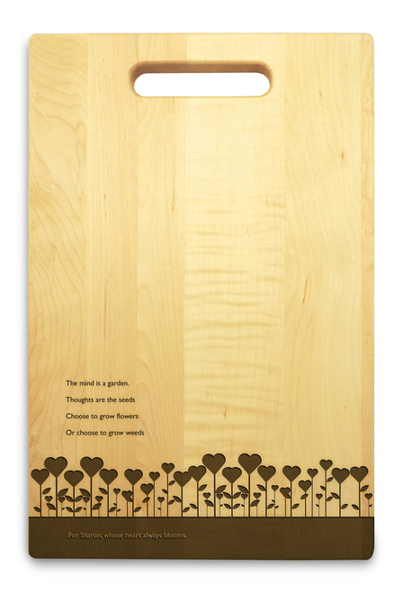 Garden Love 10x16 Handle Engraved Cutting Board - View 3