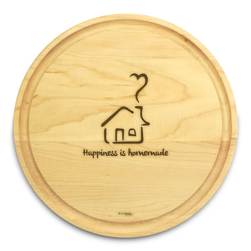 Homemade 10in Circle Maple Cutting Board with Juice Groove - View 3