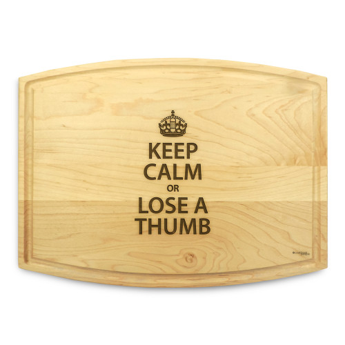 Keep Calm 9x12 Grooved Engraved Cutting Board
