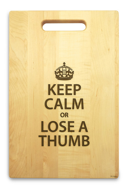 Keep Calm 10x16 Handle Custom Cutting Board - View 3