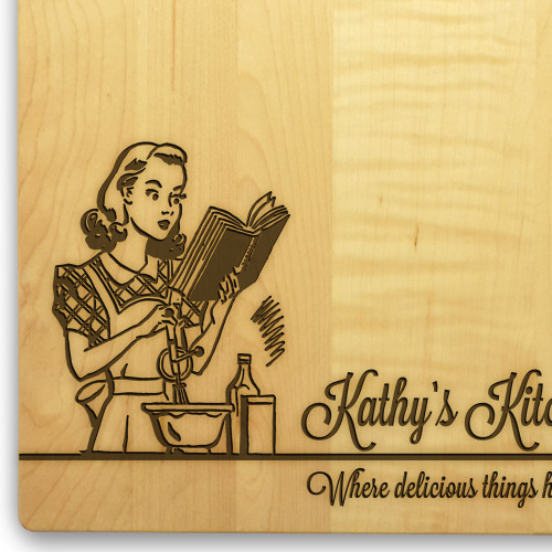Miss Mixer 10x16 Handled Personalized Cutting Board