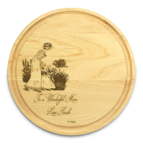 Mother Daughter 10in Round Maple Cutting Board with Juice Groove - View 3