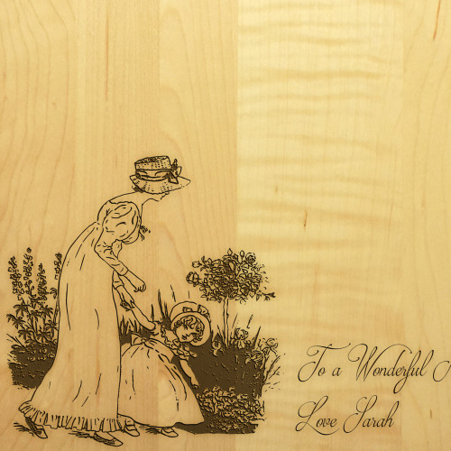 Mother Daughter 10x16 Hand Hole Maple Cutting Board