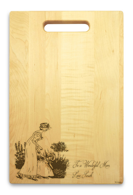 Mother Daughter 10x16 Hand Hole Maple Cutting Board - View 3