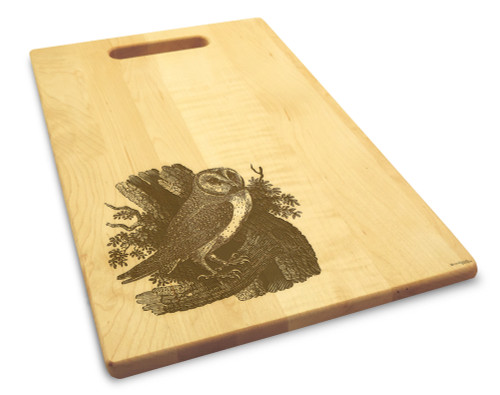 Owl 10x16 Handle Custom Cutting Board