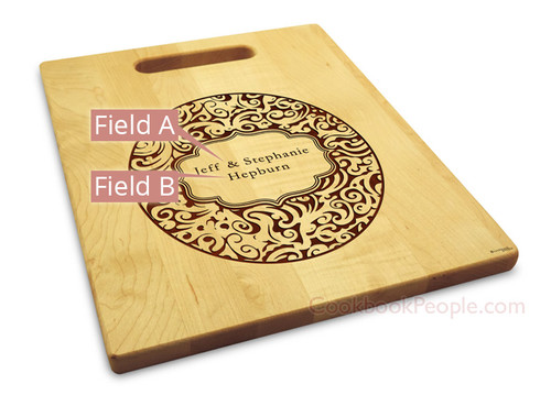 Paisley 10x16 Handle Monogram Cutting Board