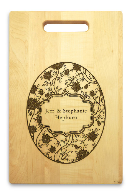 Petals 10x16 Handled Personalized Cutting Board - View 4