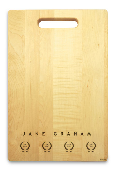 Recognition 10x16 Hand Hole Maple Cutting Board - View 3
