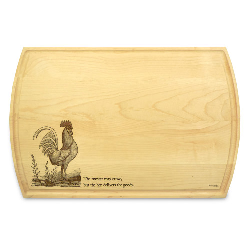 Rooster 10x16 Grooved Chopping Board