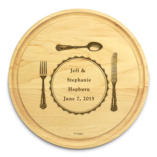 Silverware 10in Circle Maple Cutting Board with Juice Groove - View 3