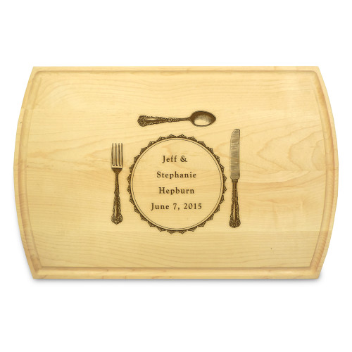 Silverware 10x16 Grooved Engraved Cutting Board