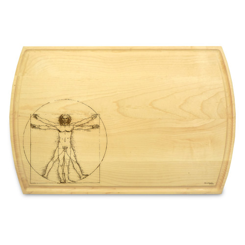 Vitruvian Man 10x16 Grooved Custom Cutting Board
