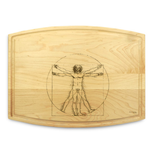 Vitruvian Man 9x12 Grooved Personalized Cutting Board
