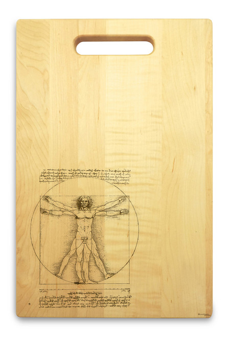 Vitruvian Man 10x16 Hand Hole Maple Cutting Board