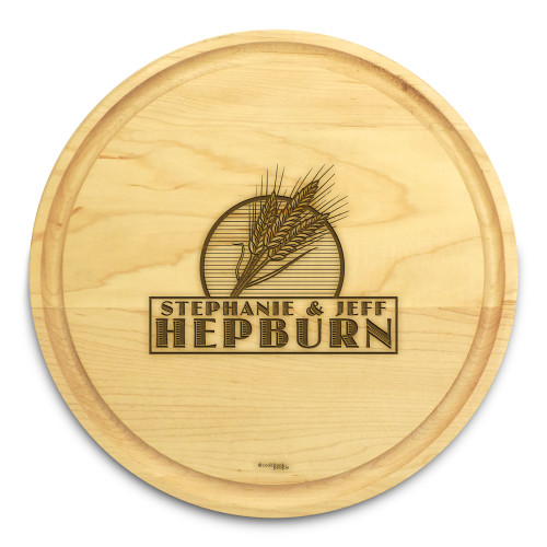 Wheat Grain 10in Circular Cutting Board Maple Made in USA - View 3