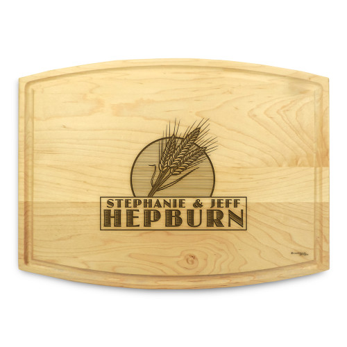 Wheat Grain 9x12 Grooved Engraved Cutting Board