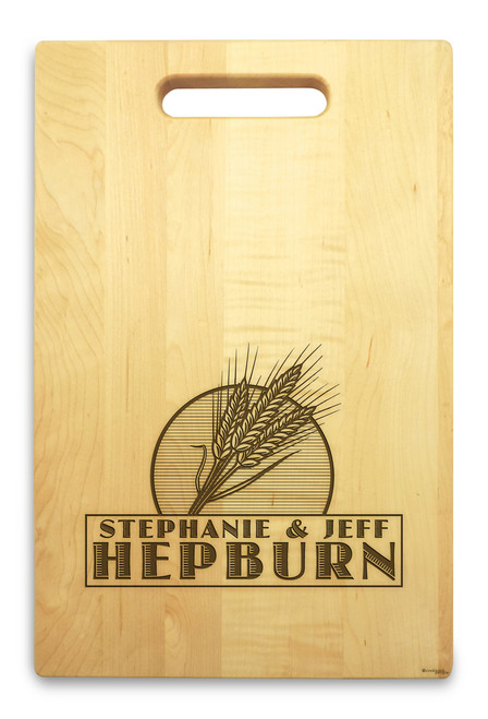 Wheat Grain 10x16 Handle Custom Cutting Board - View 2