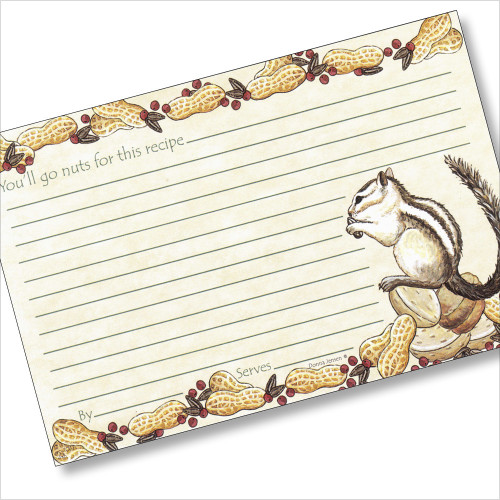 4x6 Chipmunk Dreaming Recipe Card