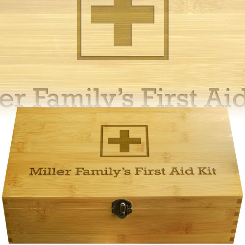 First Aid Squares Engraved Multikeep Box