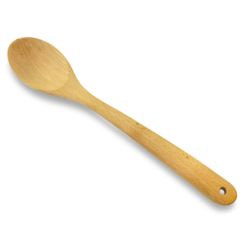 Wood Solid Spoon - Beech 14" Long