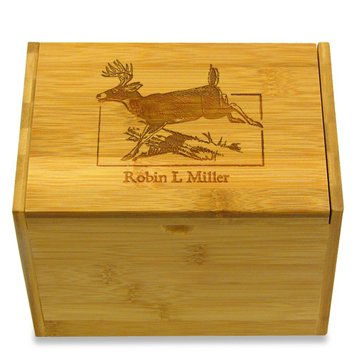 Bounding Buck Personalized 4x6 Recipe Card Box