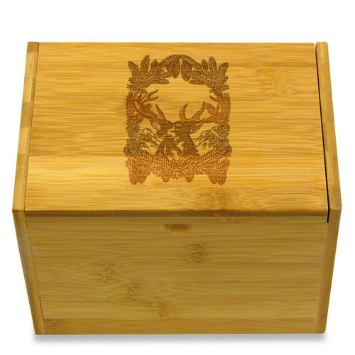 Deer in Pine Rustic Style 4x6 Recipe Card Box