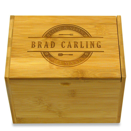 Grill Master BBQ 4x6 Personalized Recipe Box