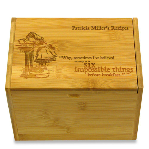 Alice's Impossible Things 4x6 Recipe Card Box