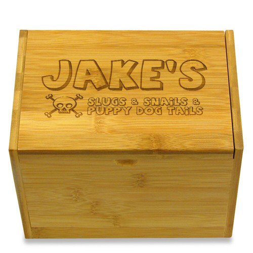 Slugs and Snails 4x6 Personalized Recipe Card Box