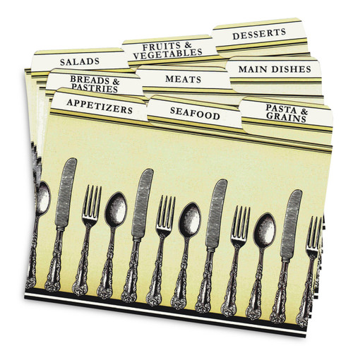 9 recipe card dividers, letterpress printed tabbed dividers with no re –  Ladybug Press