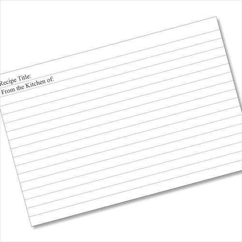 4x6 Recipe Card Lined Plain