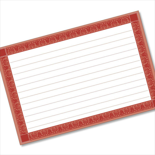4x6 Recipe Card Rectangle Framed Red