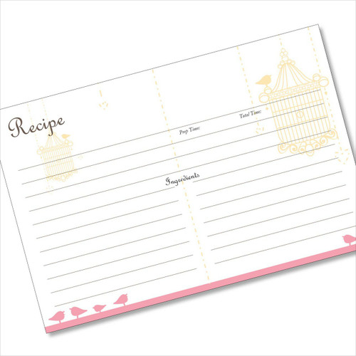 4x6 Recipe Card Little Bird Told Me Pink and Gold