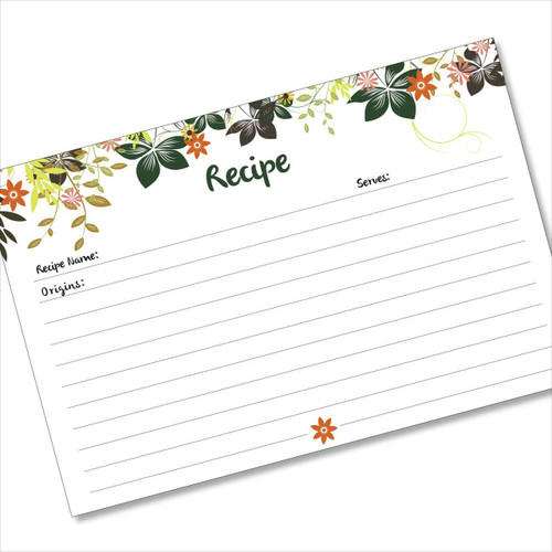 4x6 Recipe Cards – Hanging Gardens (Dark Green, 40 Pack) | Double-Sided, Made in USA