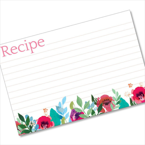 4x6 Recipe Card Underbrushstrokes Pink and Blue 40ea