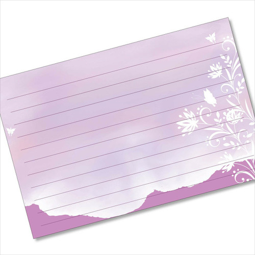 4x6 Recipe Card Purple Butterflies Silhouette Note card or Gift Card or