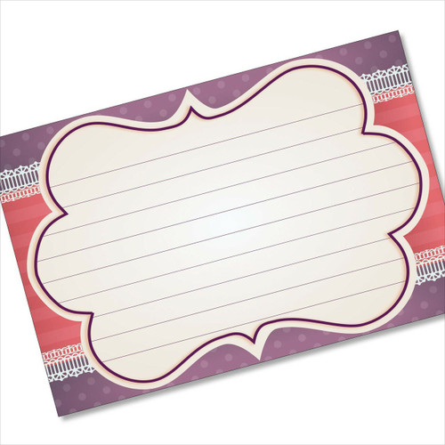 4x6 Recipe Card Purple Giftwrap Notecard or Thank You Card or