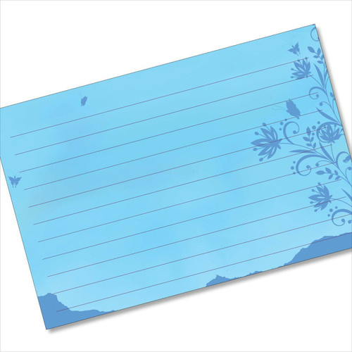 4x6 Recipe Card Blue Butterflies Silhouette Note card or Gift Card