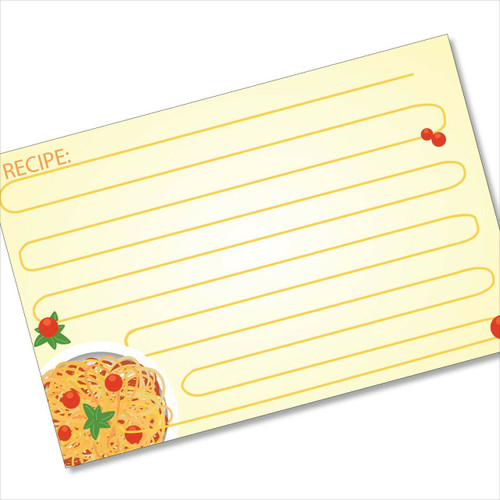 4x6 Recipe Card Spaghetti Lines Orange