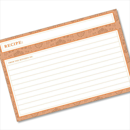 4x6 Recipe Card Agatha Tangerine Orange