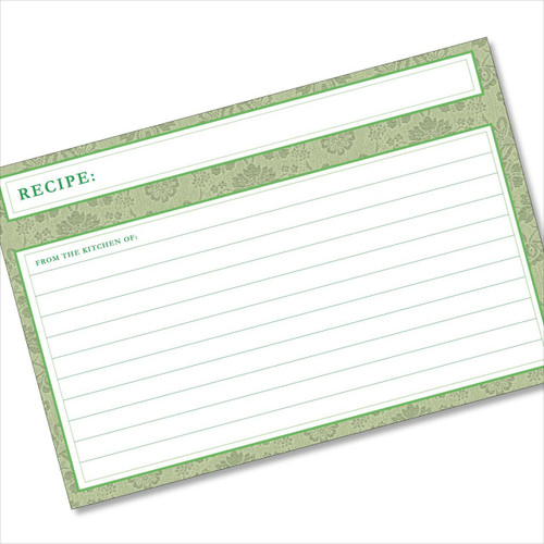 4x6 Recipe Card Agatha Avocado Green