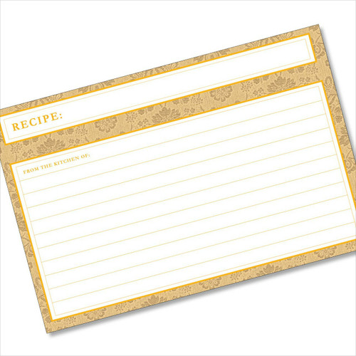 4x6 Recipe Card Agatha Marigold Honey Light Orange