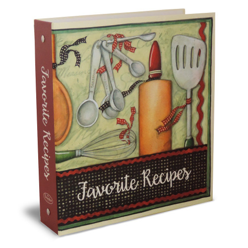 Half Page Recipe Card Binder-Cook with Love Rolling Pin