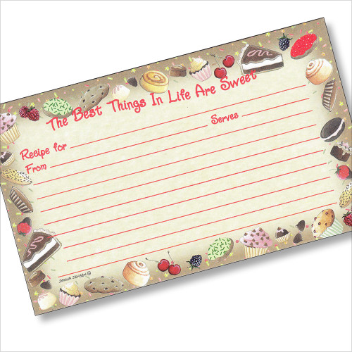3x5 Sweet Treats Recipe Card