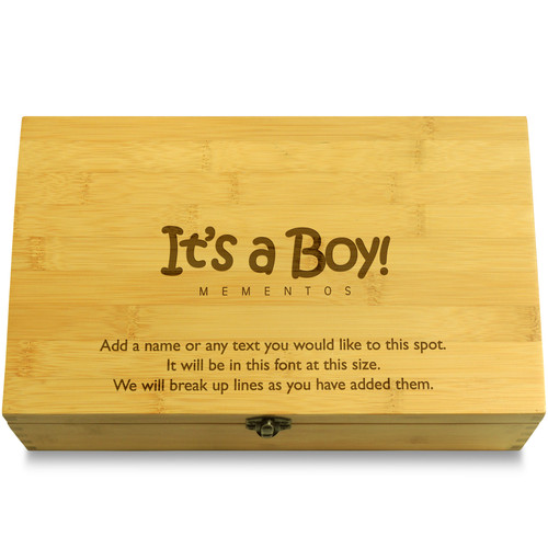 It's a Boy Softer Font Baby Multikeep Box Wooden Chest