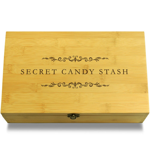 Secret Candy Stash Filigree Wooden Chest Lid