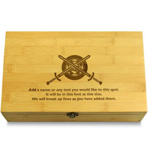 Swords Fantasy Dragons & Knights Multikeep Box Light Wood Chest
